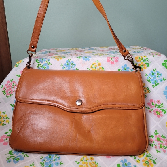 Mastercraft tan flap bag 1970s retro envelope clutch bag - Picture 15 of 16